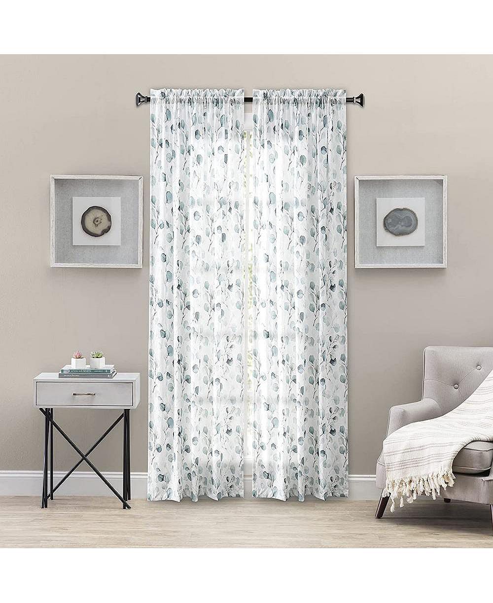 Штора Ellis Curtain, эвкалипт, жатый тафта, с карманом для штанги