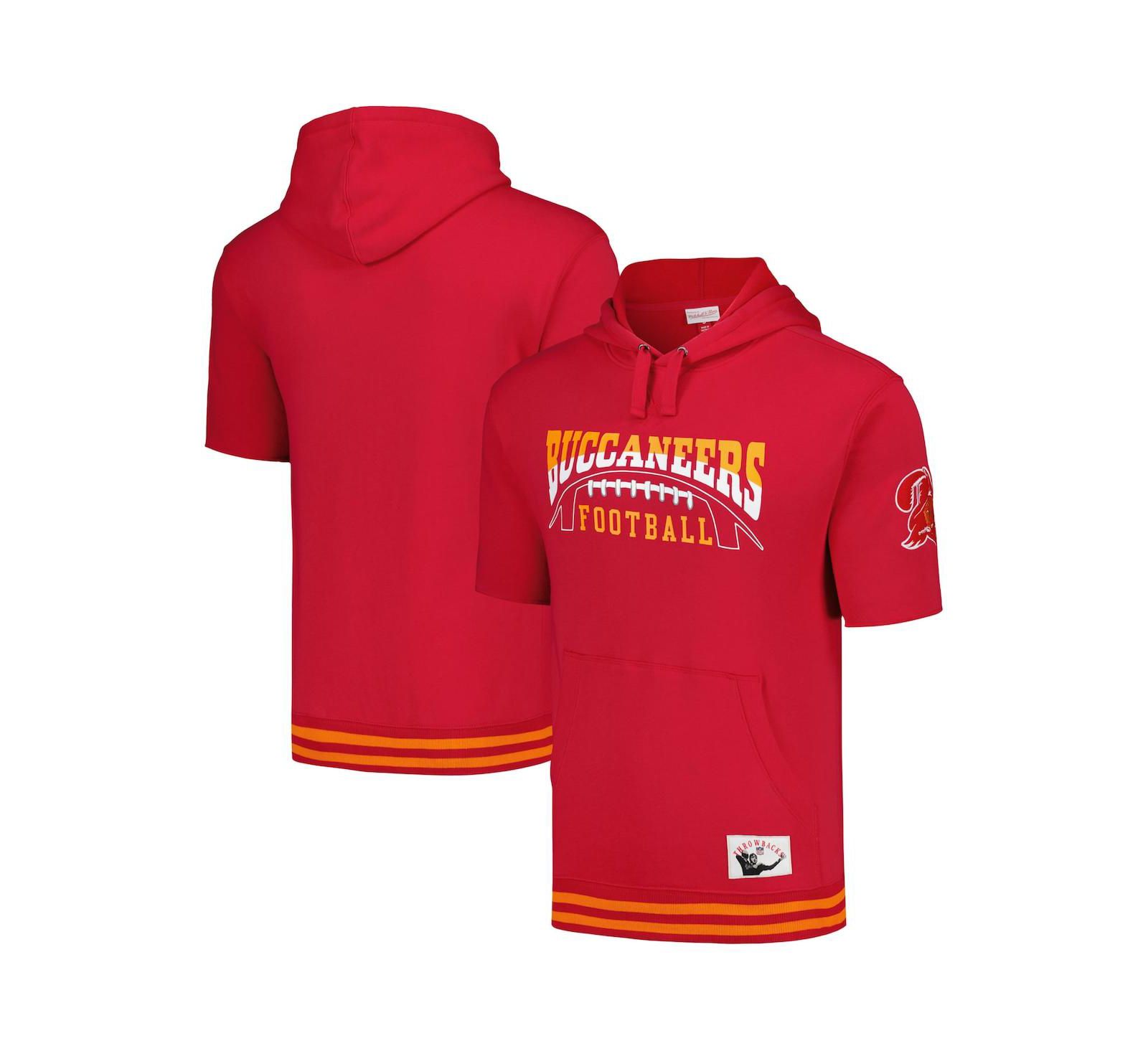 Mitchell & Ness Мужской красный худи Tampa Bay Buccaneers Pre-Game Short Sleeve