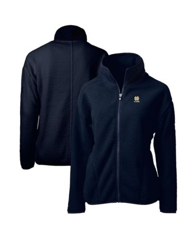 Женская флисовая куртка Cutter & Buck Notre Dame Fighting Irish Alumni Cascade Eco Sherpa на молнии, темно-синяя