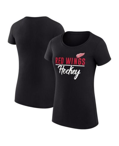 G-III 4Her by Carl Banks Women's Black Detroit Red Wings Super-Slim Fit Lightweight Team Sport T-Shirt