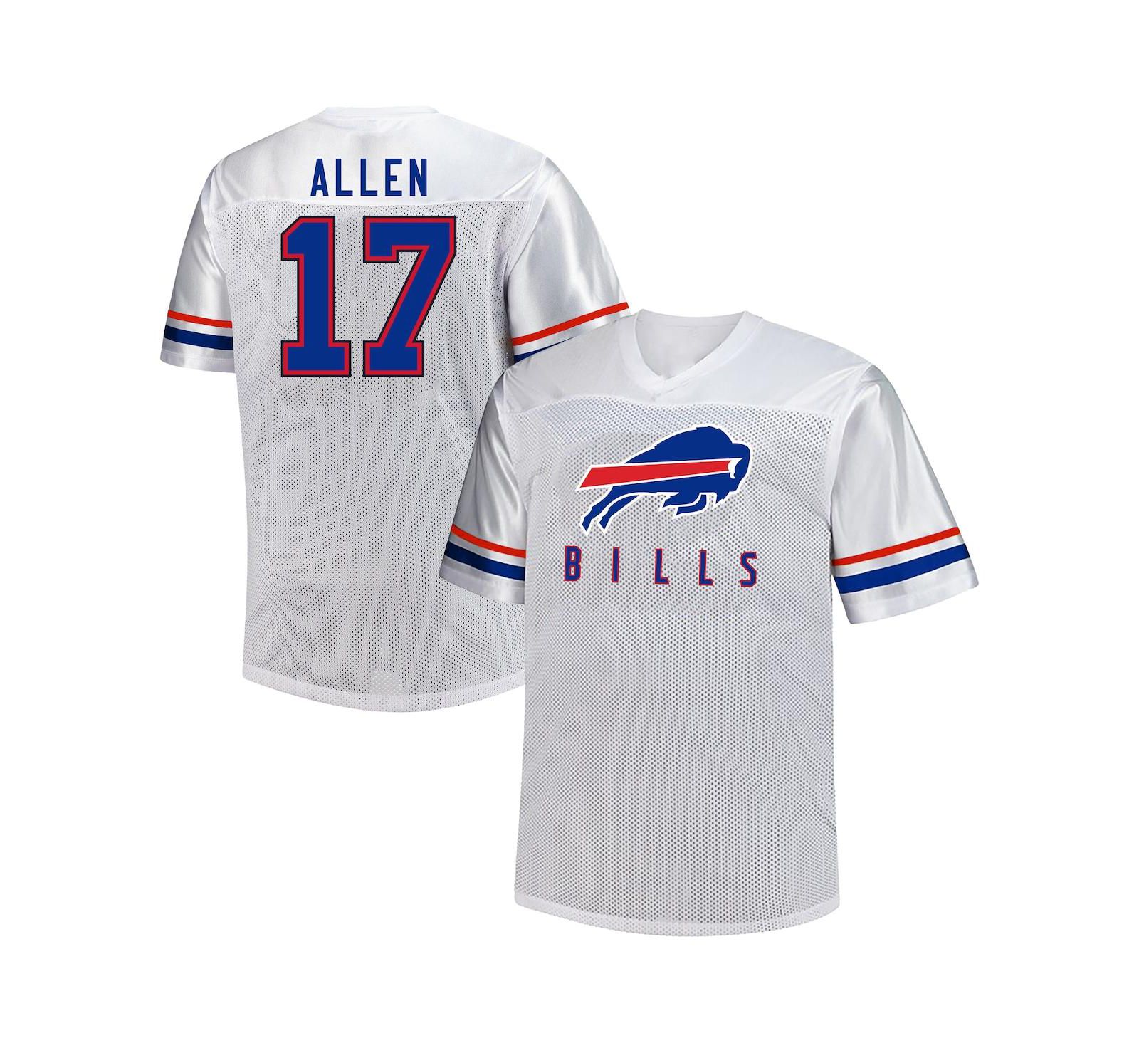 Мужская футболка Fanatics Josh Allen White Buffalo Bills Big & Tall V-Neck Fashion Jersey