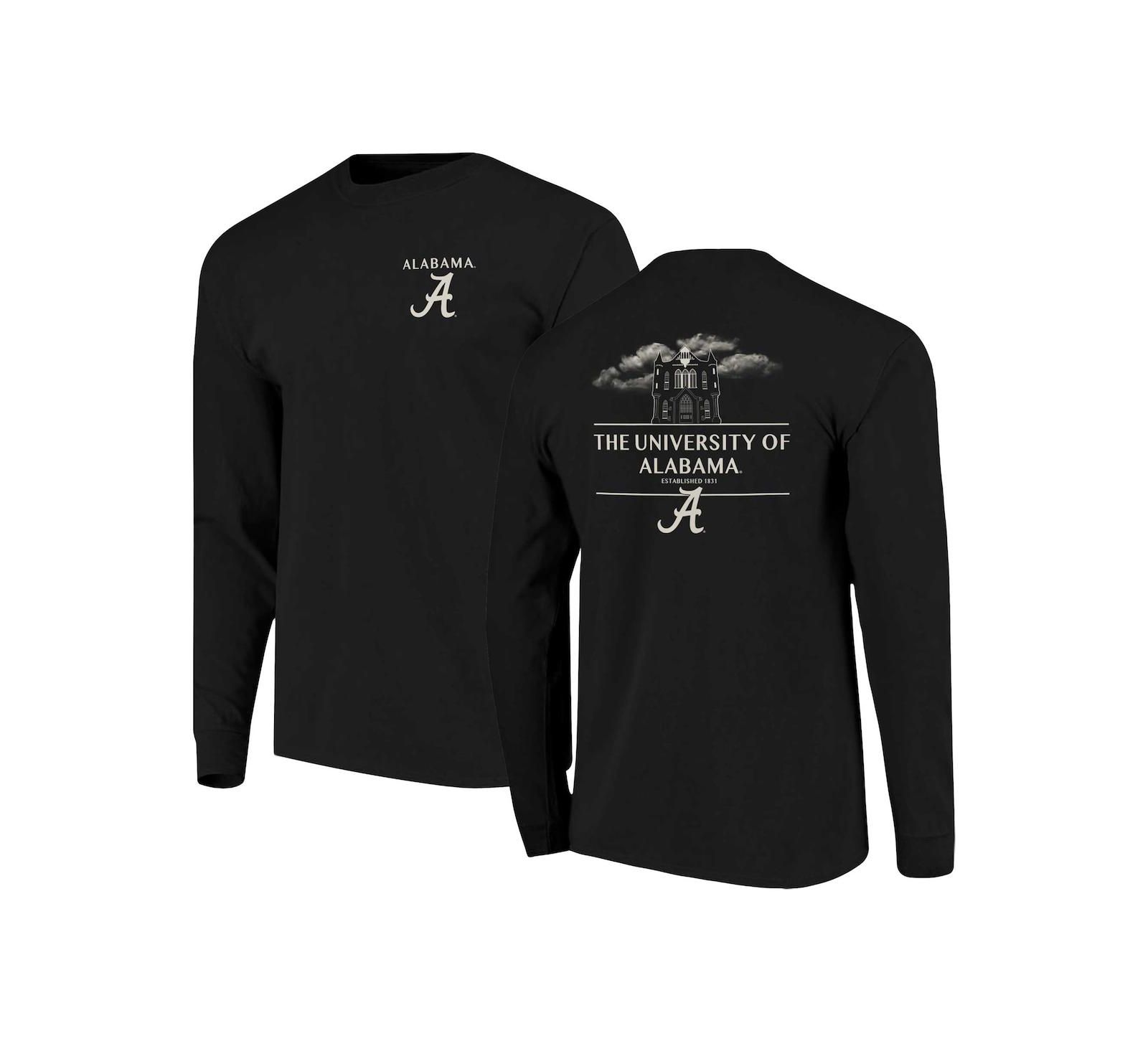 Image One Мужская футболка с длинным рукавом Black Alabama Crimson Tide Comfort Colors Campus Nights