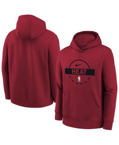 Nike Big Boys and Girls Red Miami Heat 2025/26 Club Fleece Practice Hoodie