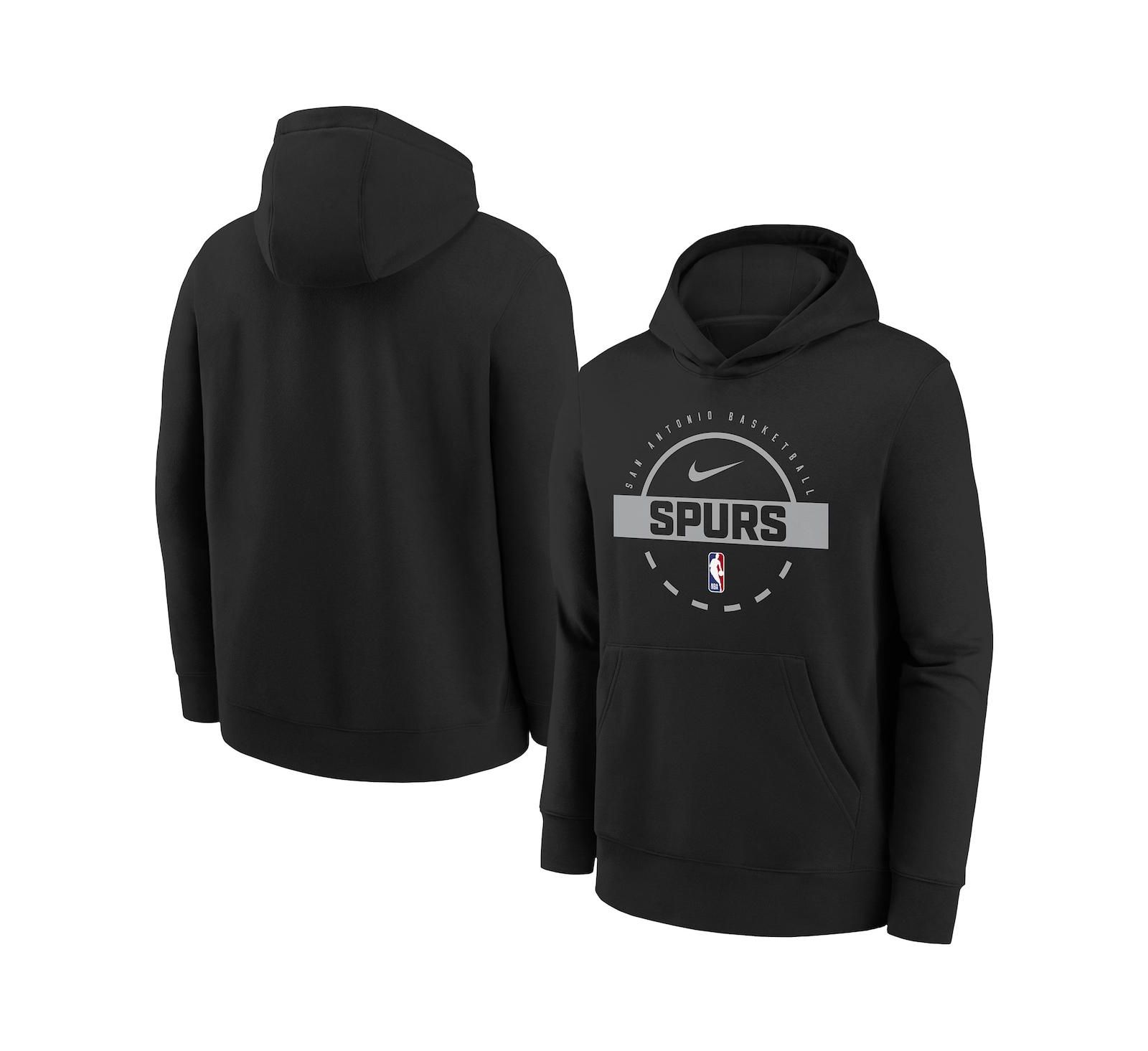 Nike Худи для мальчиков и девочек San Antonio Spurs 2025/26 Club Fleece, черный