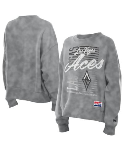 New Era Women's Silver Las Vegas Aces Oversized Mineral Wash Sweatshirt