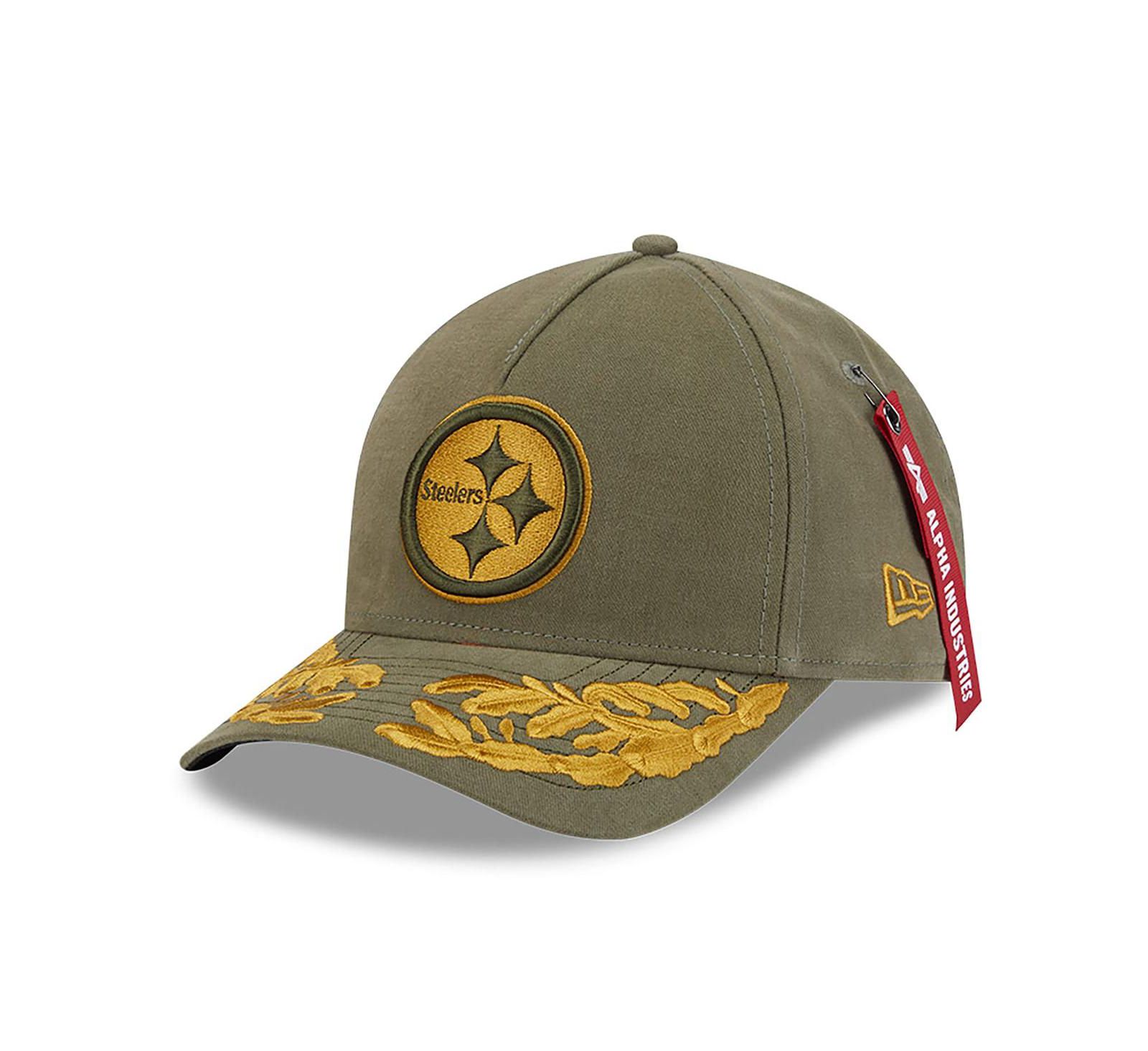 Мужская кепка New Era x Alpha Industries Pittsburgh Steelers A-Frame 9FORTY Adjustable Olive