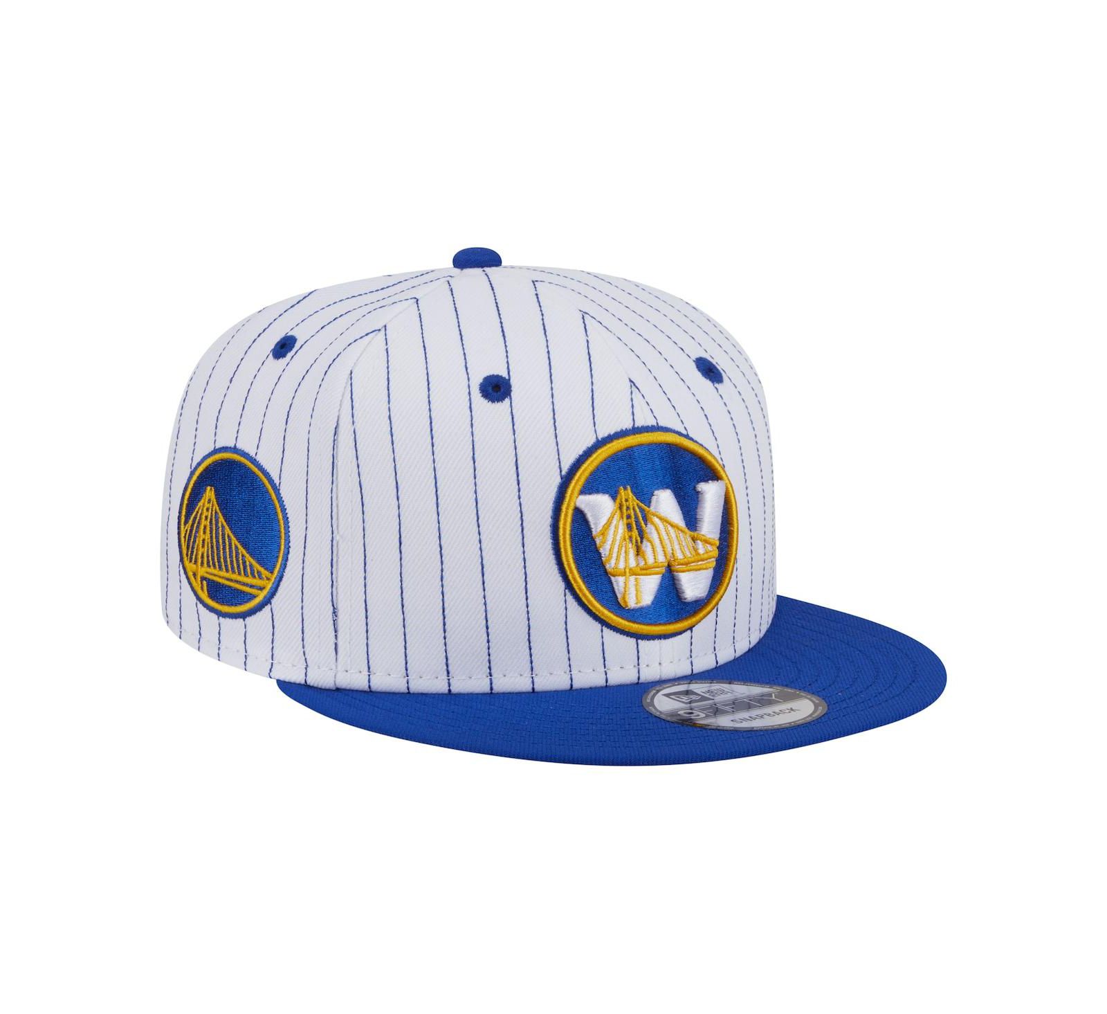 New Era Мужская White Golden State Warriors Deceptor Pinstripe 9FIFTY Snapback Hat
