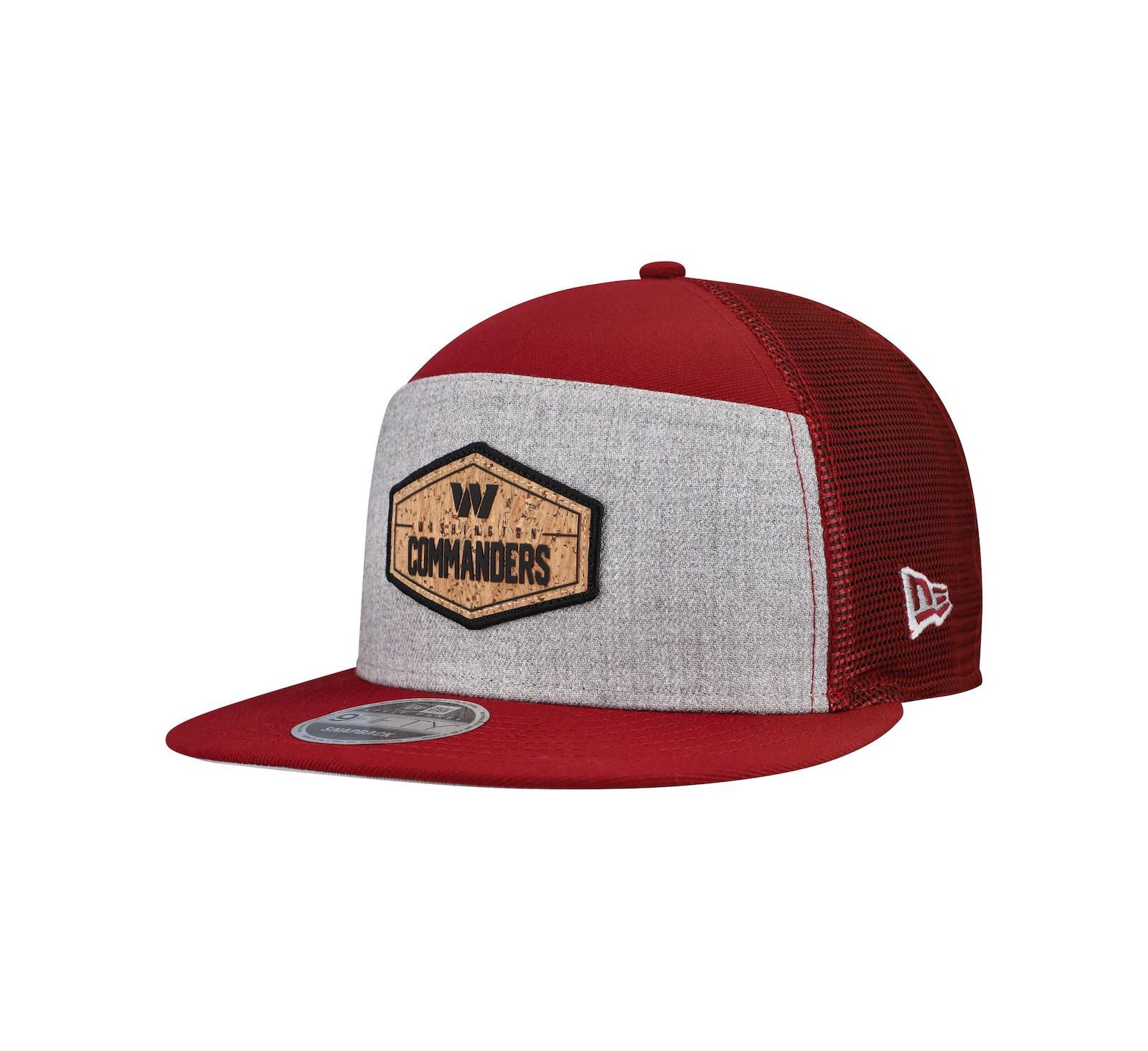 Мужская кепка-тракер New Era Washington Commanders Cork Split Panel 9FIFTY, серая/бордовая