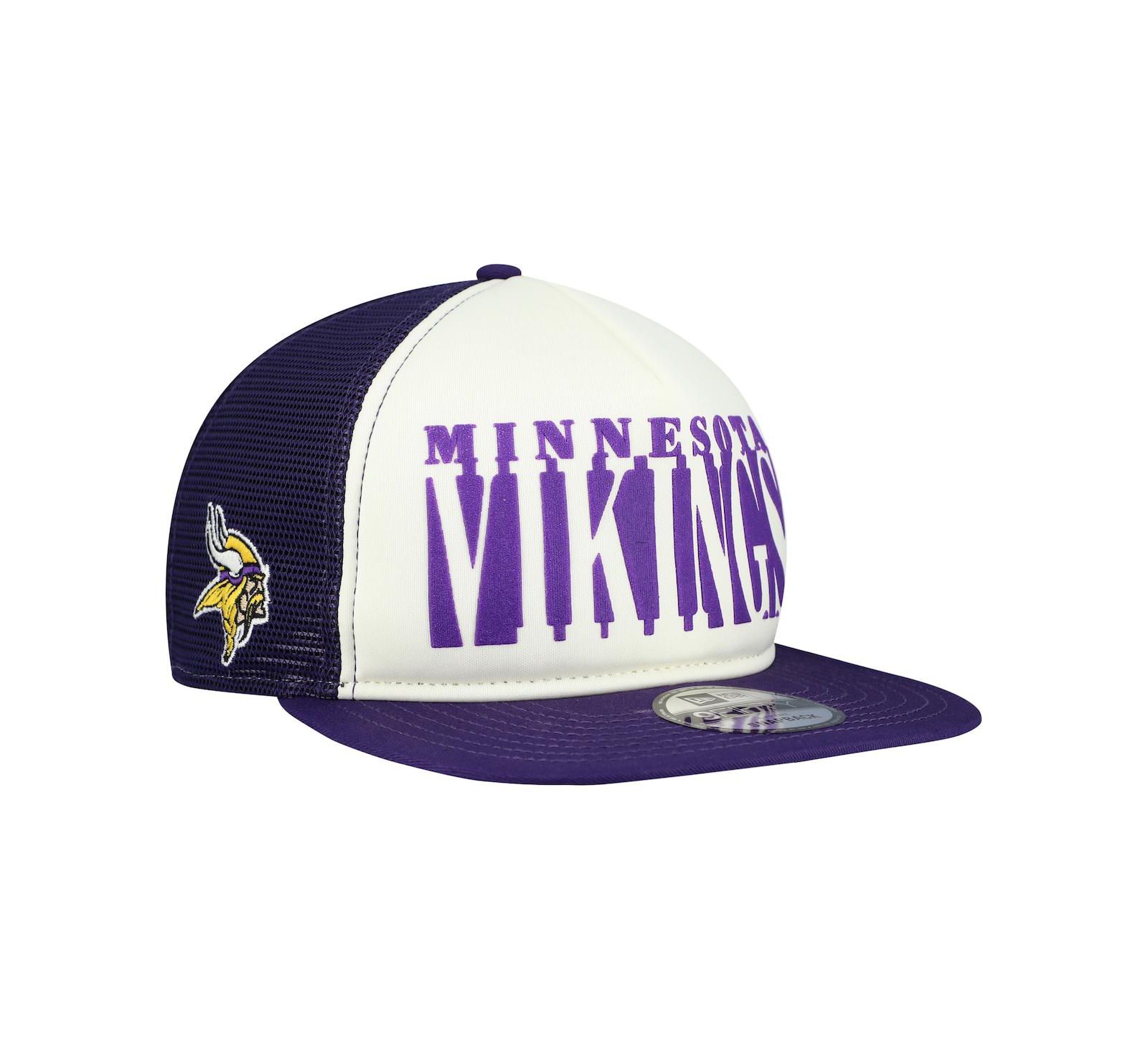 New Era Мужская кепка Minnesota Vikings Cutout A-Frame 9FIFTY Snapback, кремово-фиолетовая