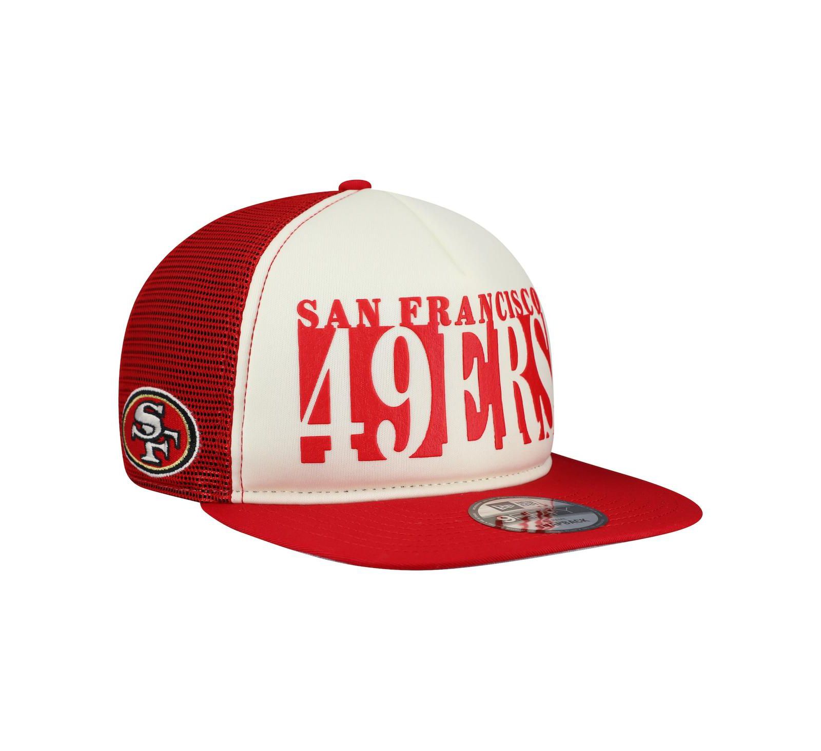 New Era Men's Cream/Scarlet San Francisco 49ers Cutout A-Frame 9FIFTY Snapback Hat