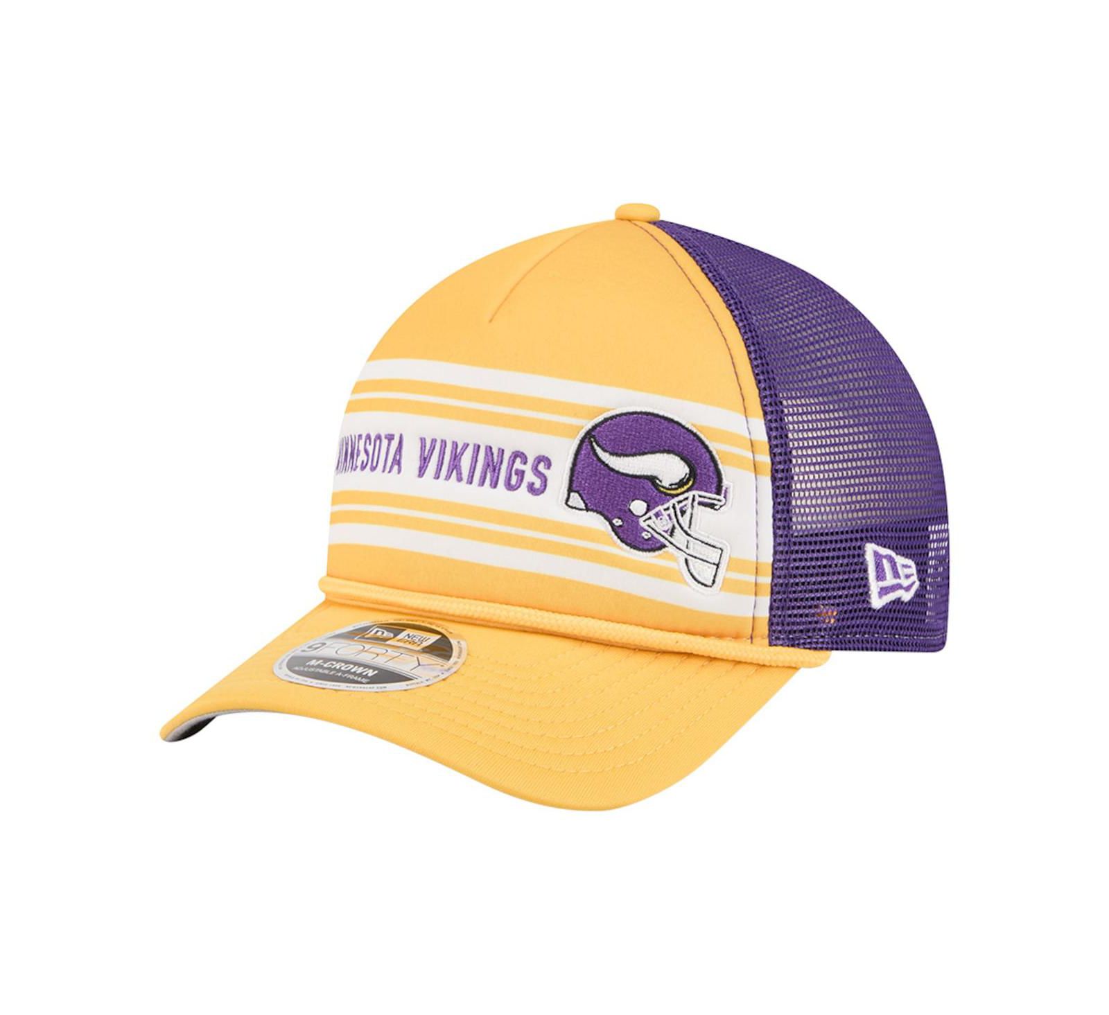Мужская бейсболка New Era Gold Minnesota Vikings Linear A-Frame 9FORTY Adjustable