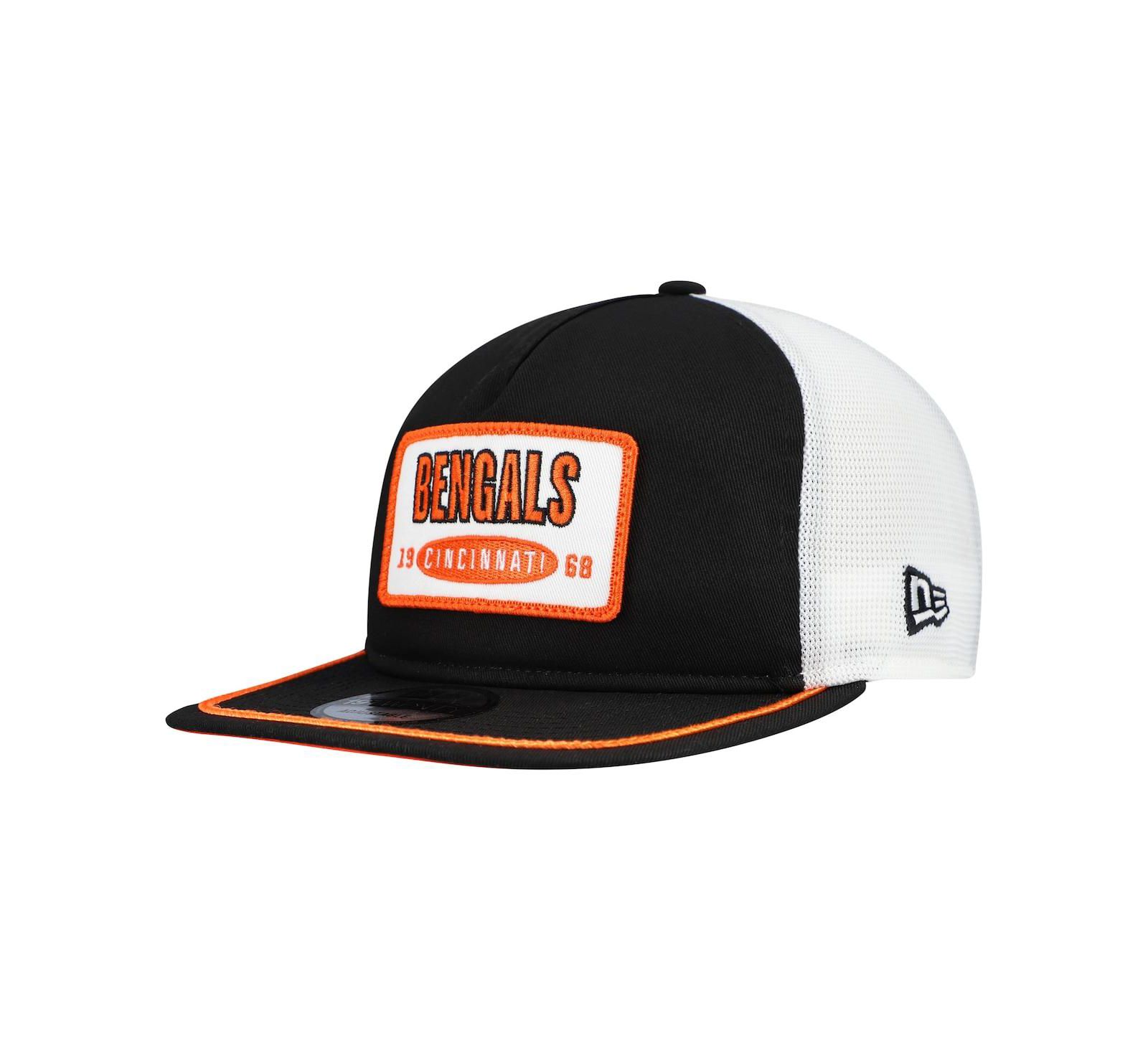Мужская бейсболка New Era Black/White Cincinnati Bengals Patch 19TWENTY Adjustable Hat