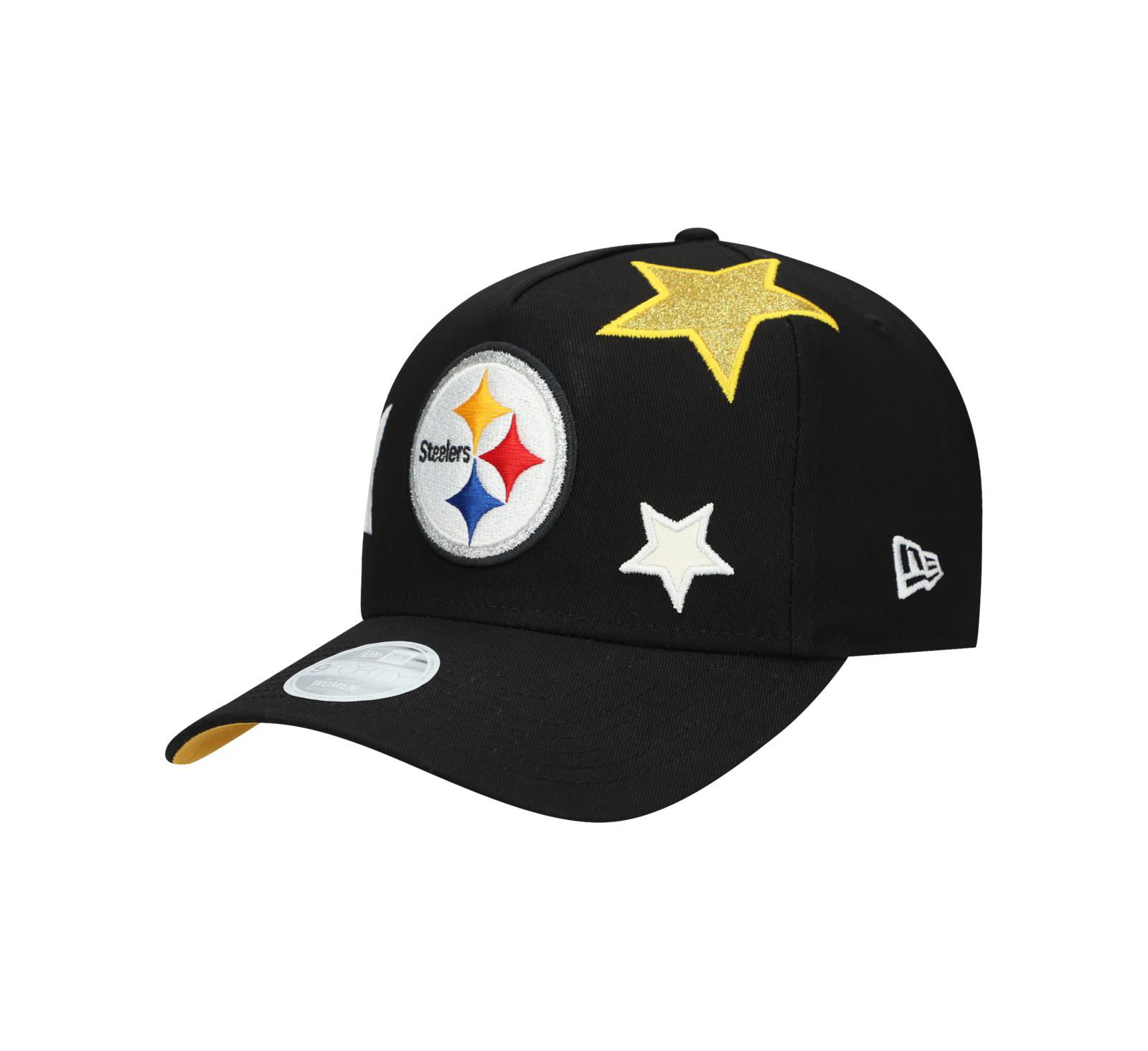 New Era Women's Black Pittsburgh Steelers Stardom A-Frame 9FORTY Adjustable Hat