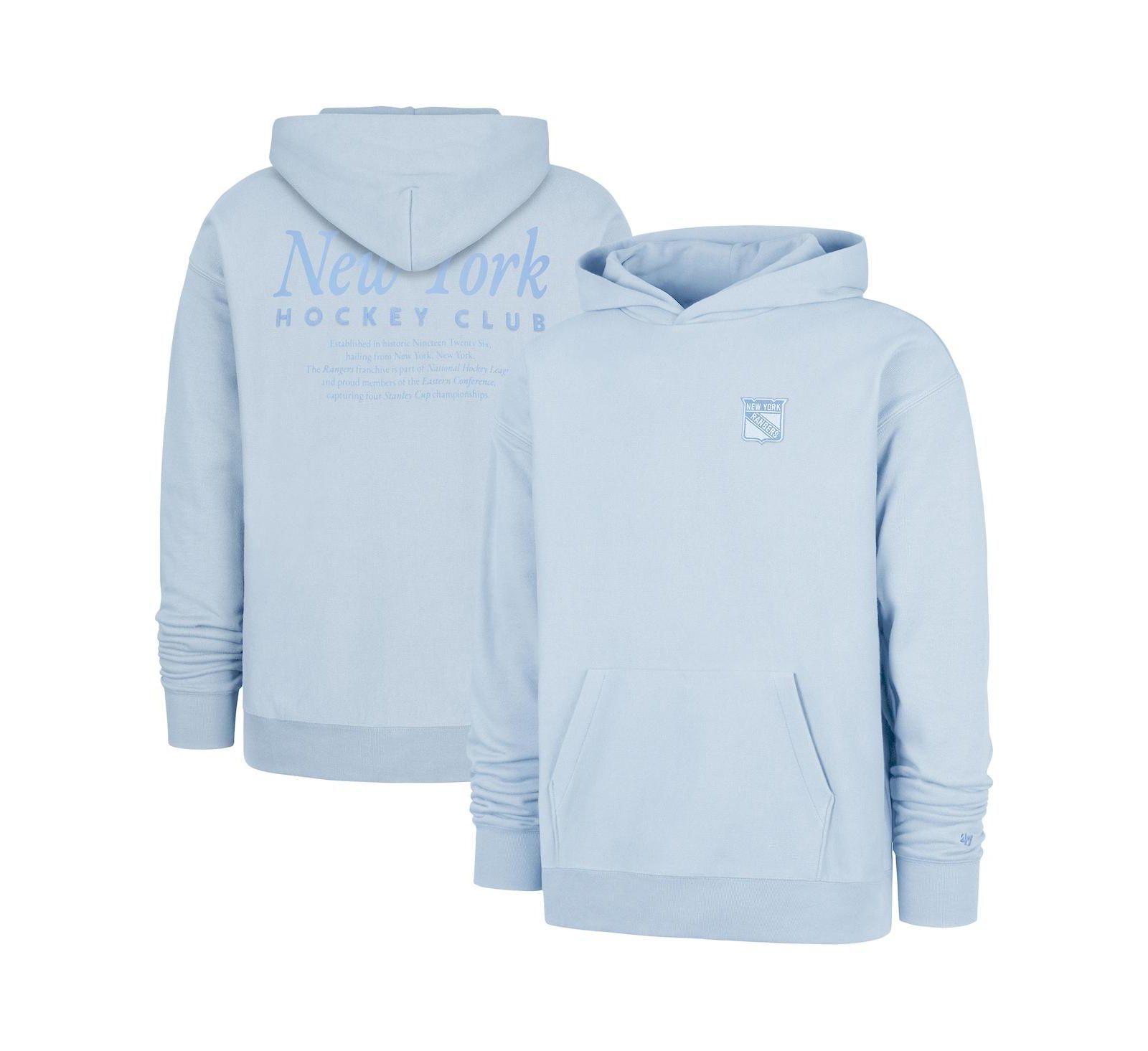 '47 Brand Men's Light Blue New York Rangers Foundation Pullover Hoodie