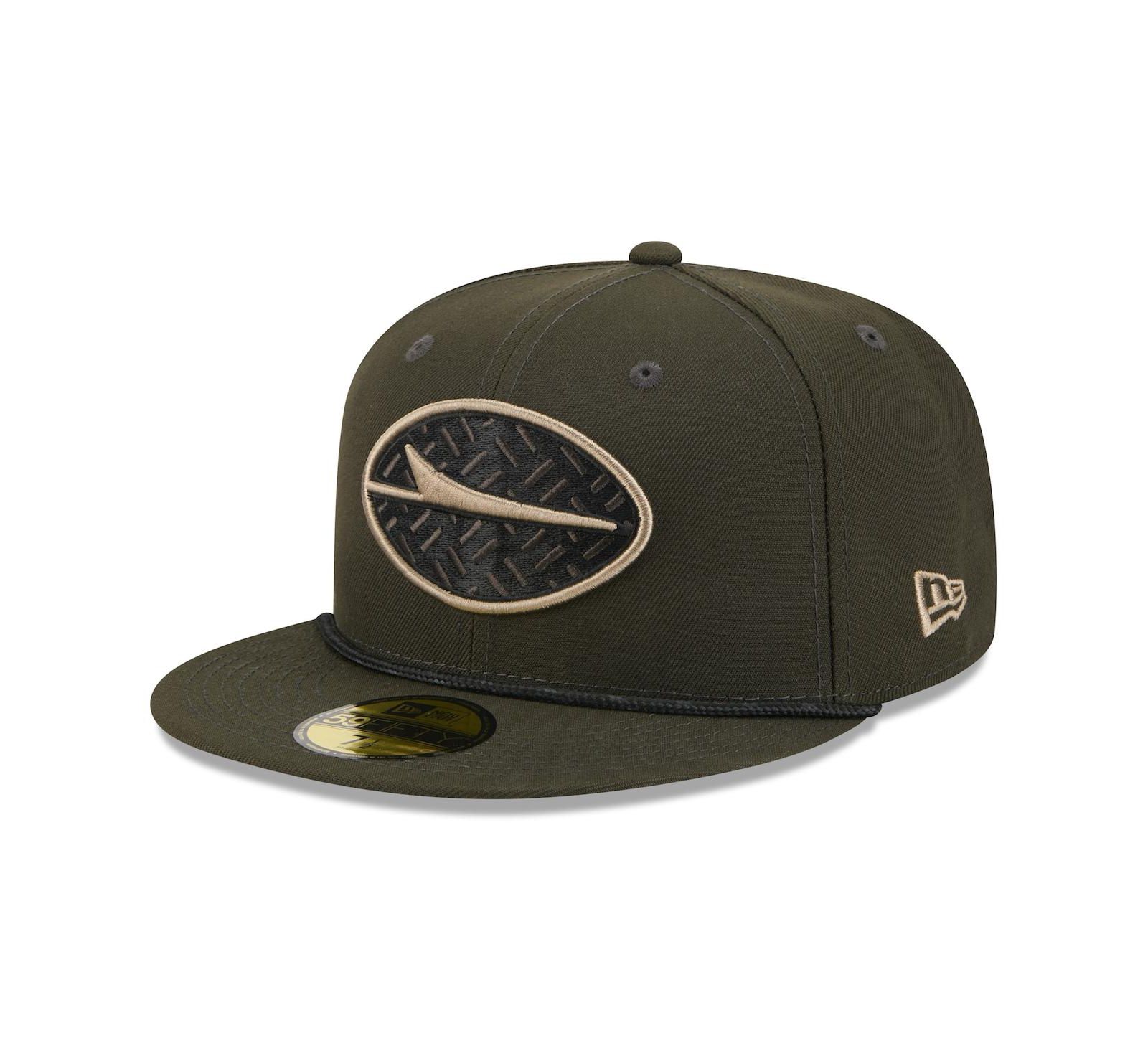 New Era Men's Gotham Green New York Jets 2025 Rivalries Collection Sideline Rope 59FIFTY Fitted Hat