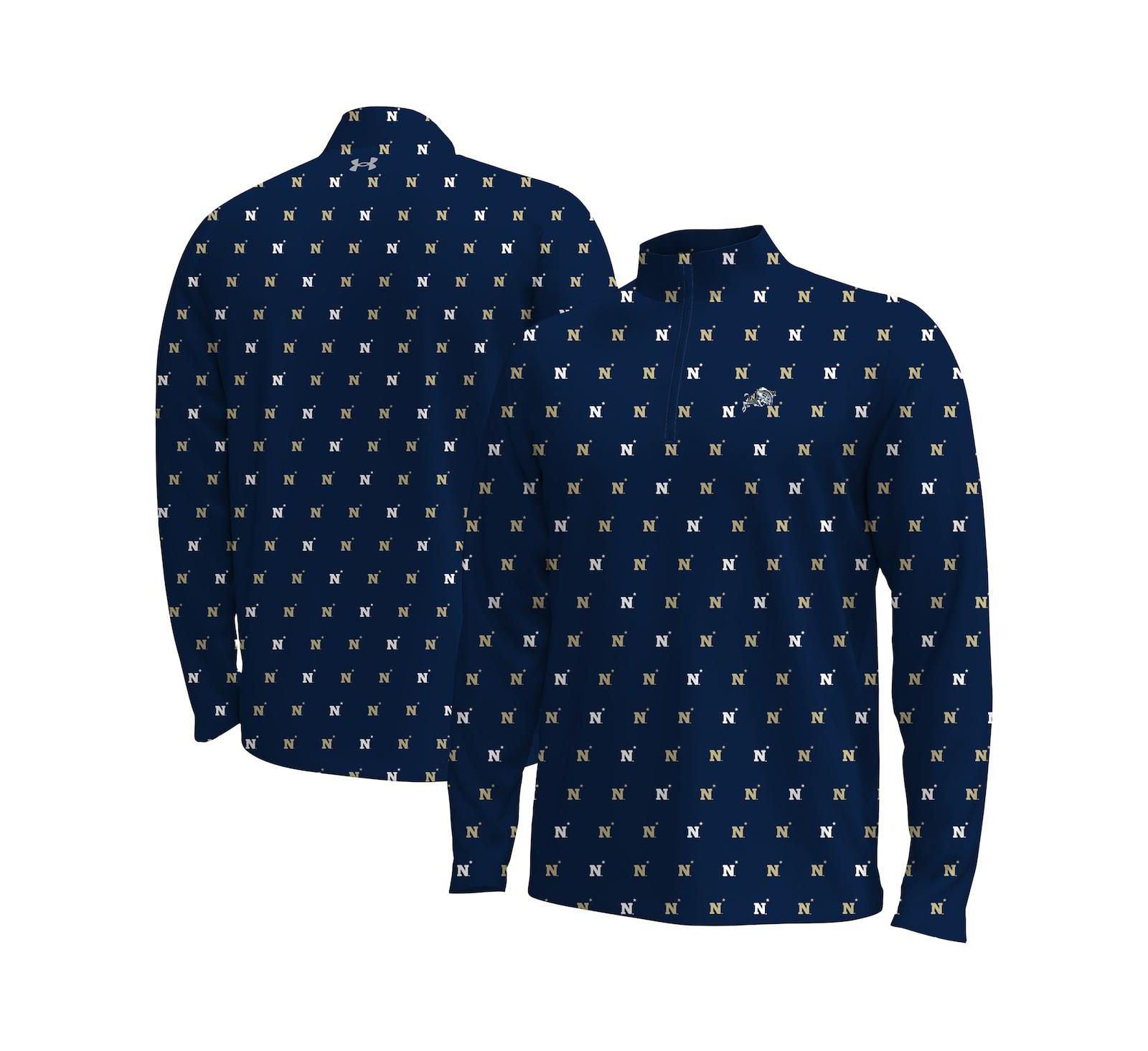 Under Armour Men's Navy Midshipmen Gameday Armourfuse Half-Zip Sweatshirt