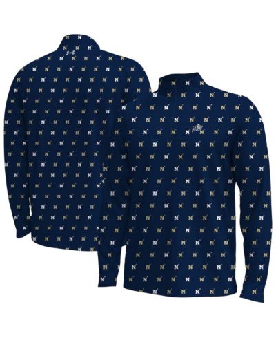 Under Armour Мужская темно-синяя толстовка Midshipmen Gameday Armourfuse Half-Zip