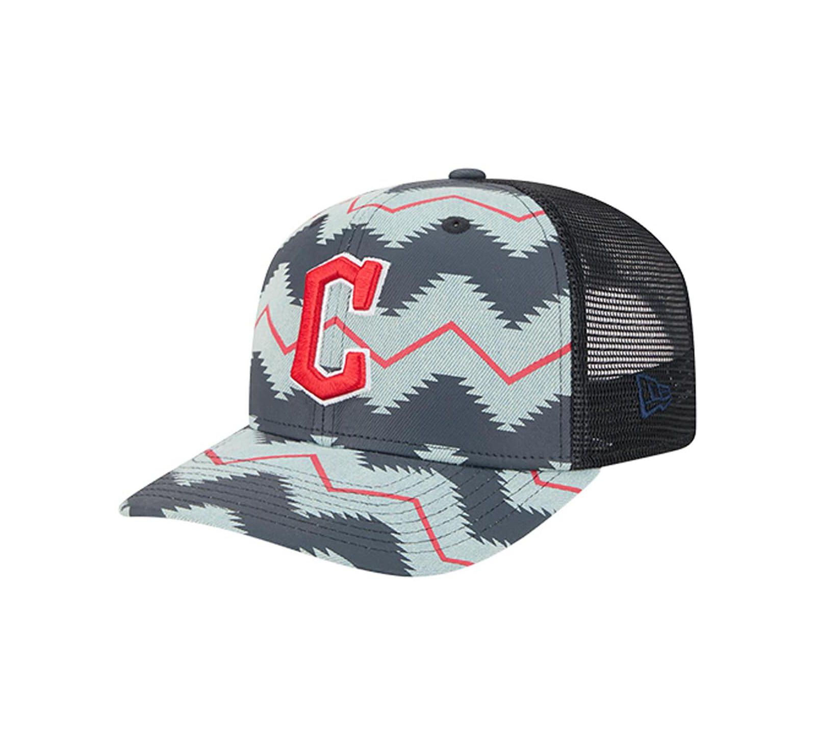 Мужская регулируемая кепка New Era Cleveland Guardians Aztec Denim 9SEVENTY
