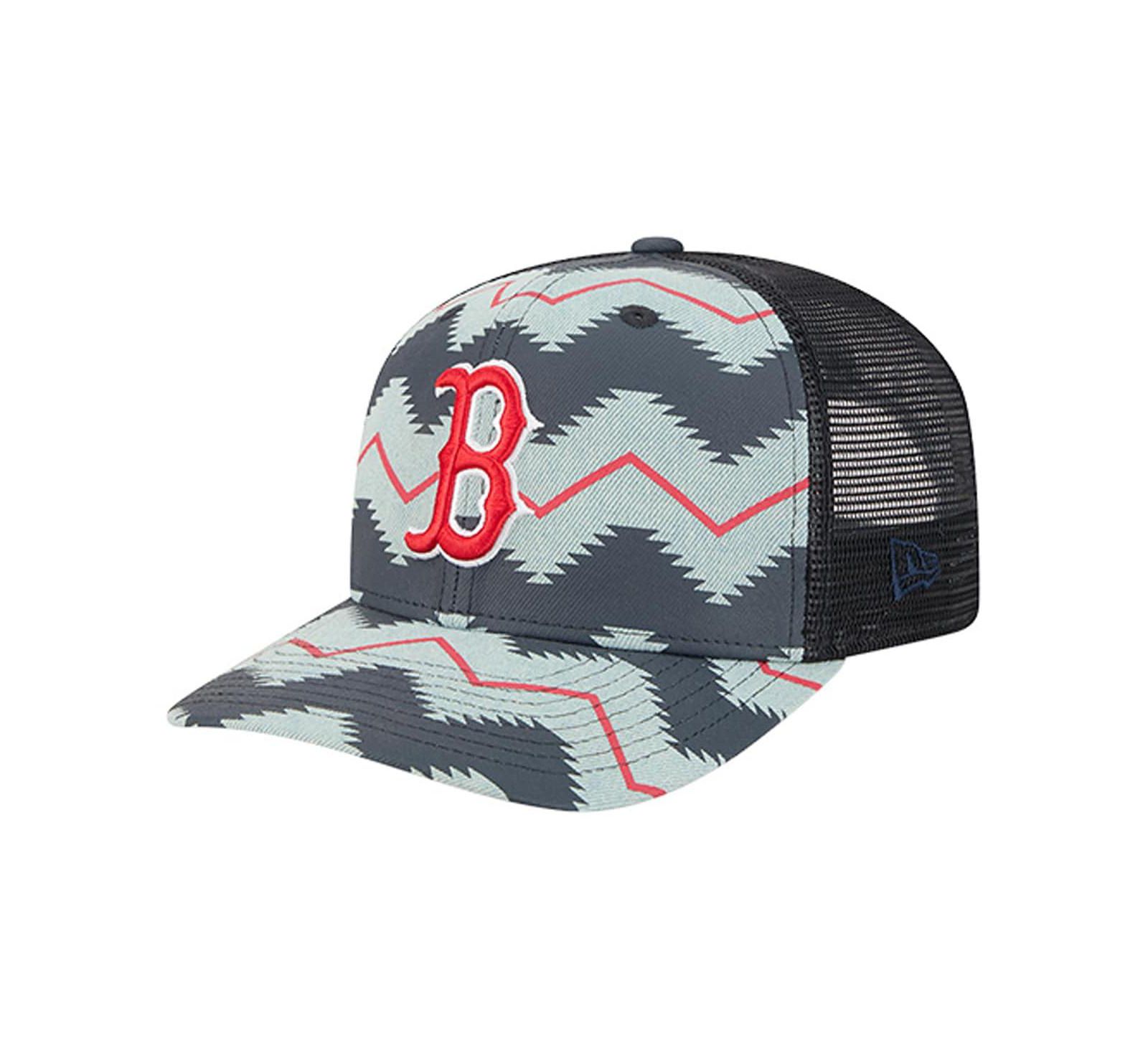 Мужская бейсболка New Era Boston Red Sox Aztec Denim 9SEVENTY регулируемая