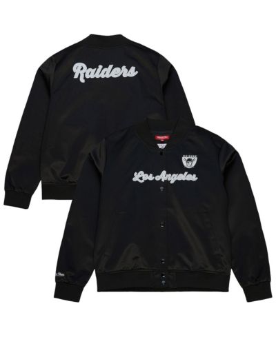 Женская атласная куртка Mitchell & Ness Black Las Vegas Raiders Full-Snap
