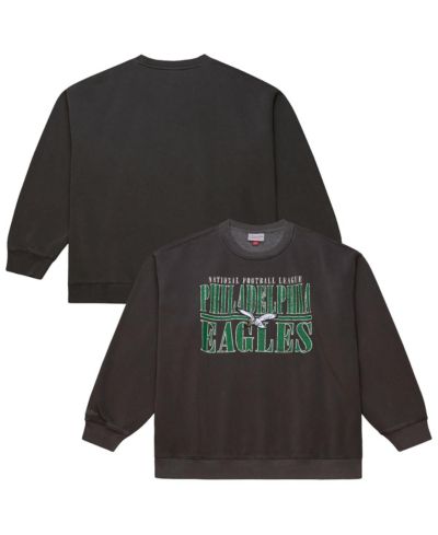 Mitchell & Ness Men's Black Philadelphia Eagles Downtown Crew Vintage Logo Sweatshirt