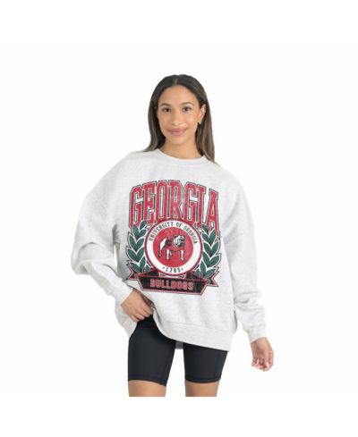 Женская толстовка Gameday Couture Gray Georgia Bulldogs Premium Fleece Drop Shoulder Oversized Pullover