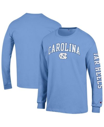 Champion Men's Carolina Blue North Carolina Tar Heels Arch Over Logo 2-Hit Long Sleeve T-Shirt
