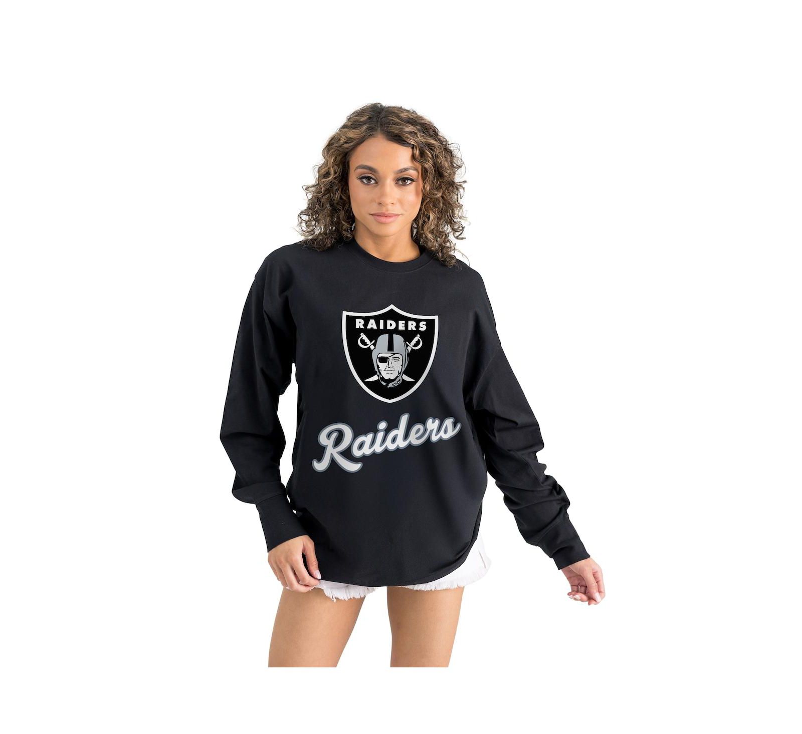 Gameday Couture Women's Black Las Vegas Raiders Oversized Long Sleeve T-Shirt