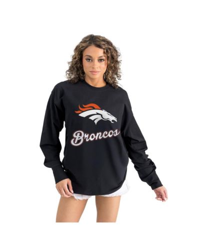 Gameday Couture Women's Black Denver Broncos Oversized Long Sleeve T-Shirt