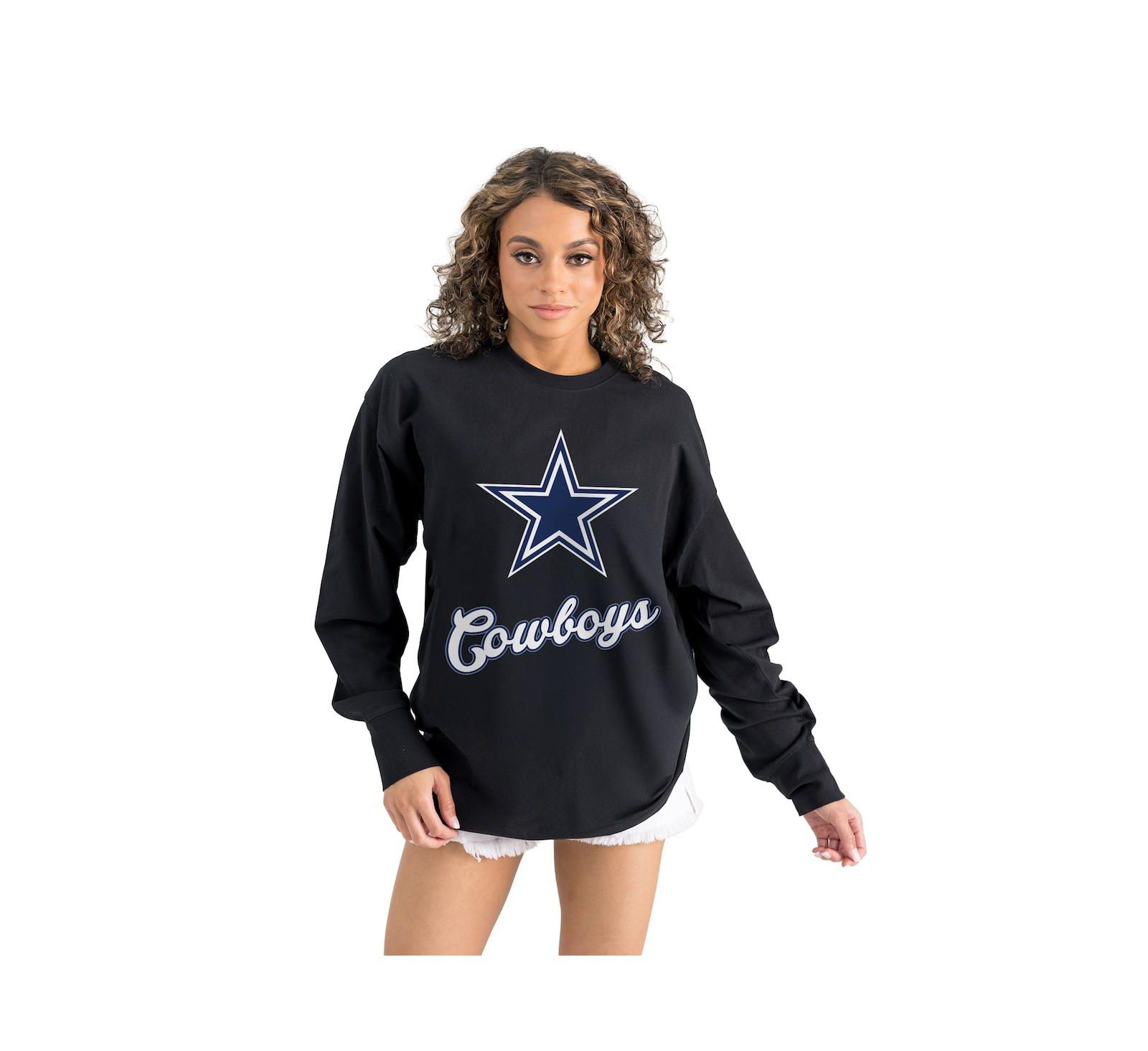 Gameday Couture Women's Black Dallas Cowboys Oversized Long Sleeve T-Shirt