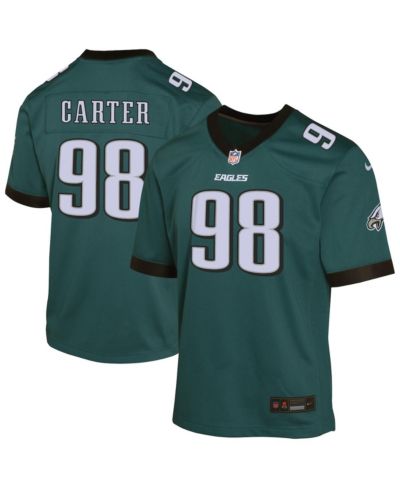 Джерси Nike Jalen Carter Midnight Green Philadelphia Eagles для мальчиков и девочек