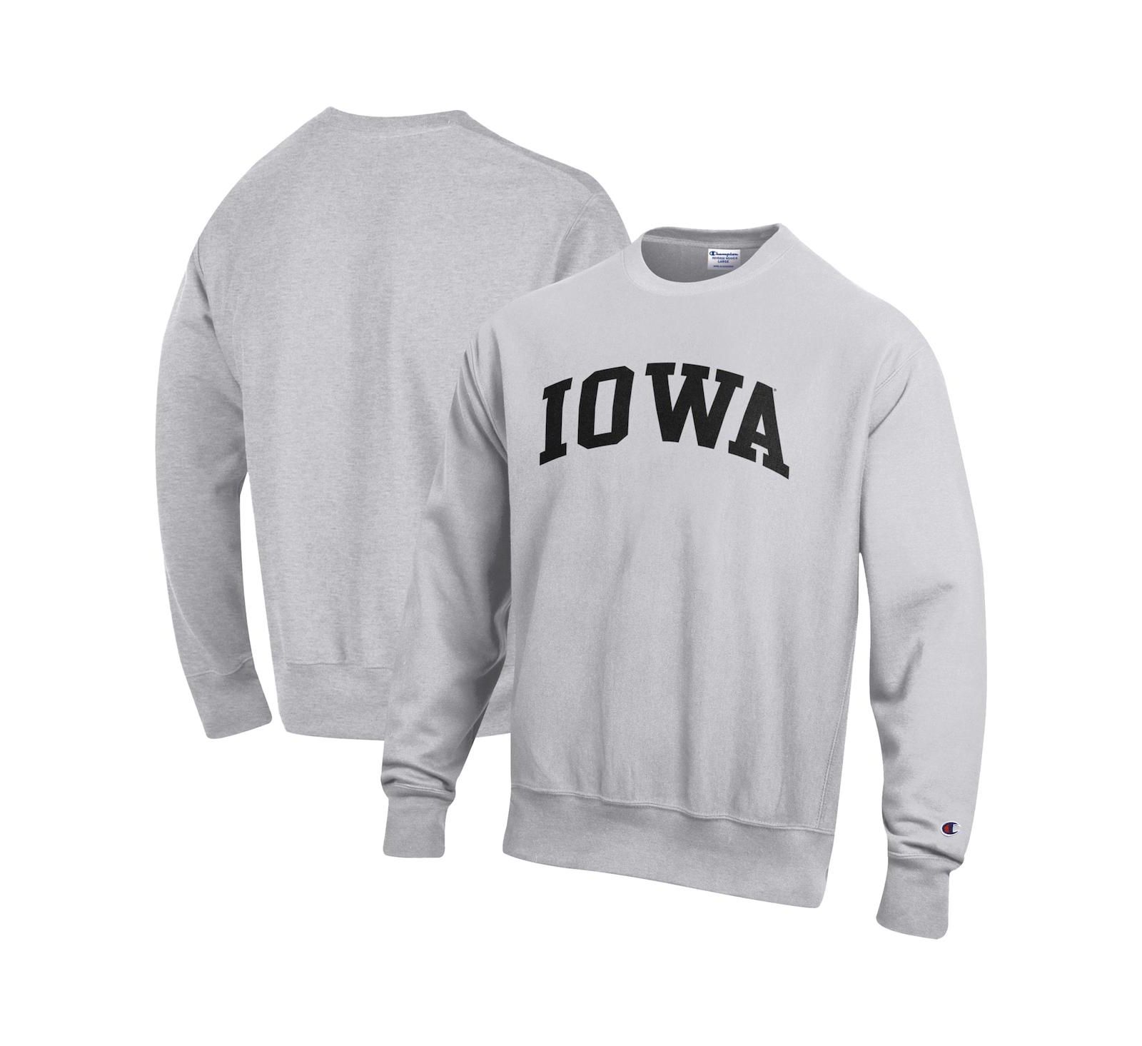 Champion Men's Gray Iowa Hawkeyes Reverse Weave Fleece Sweatshirt