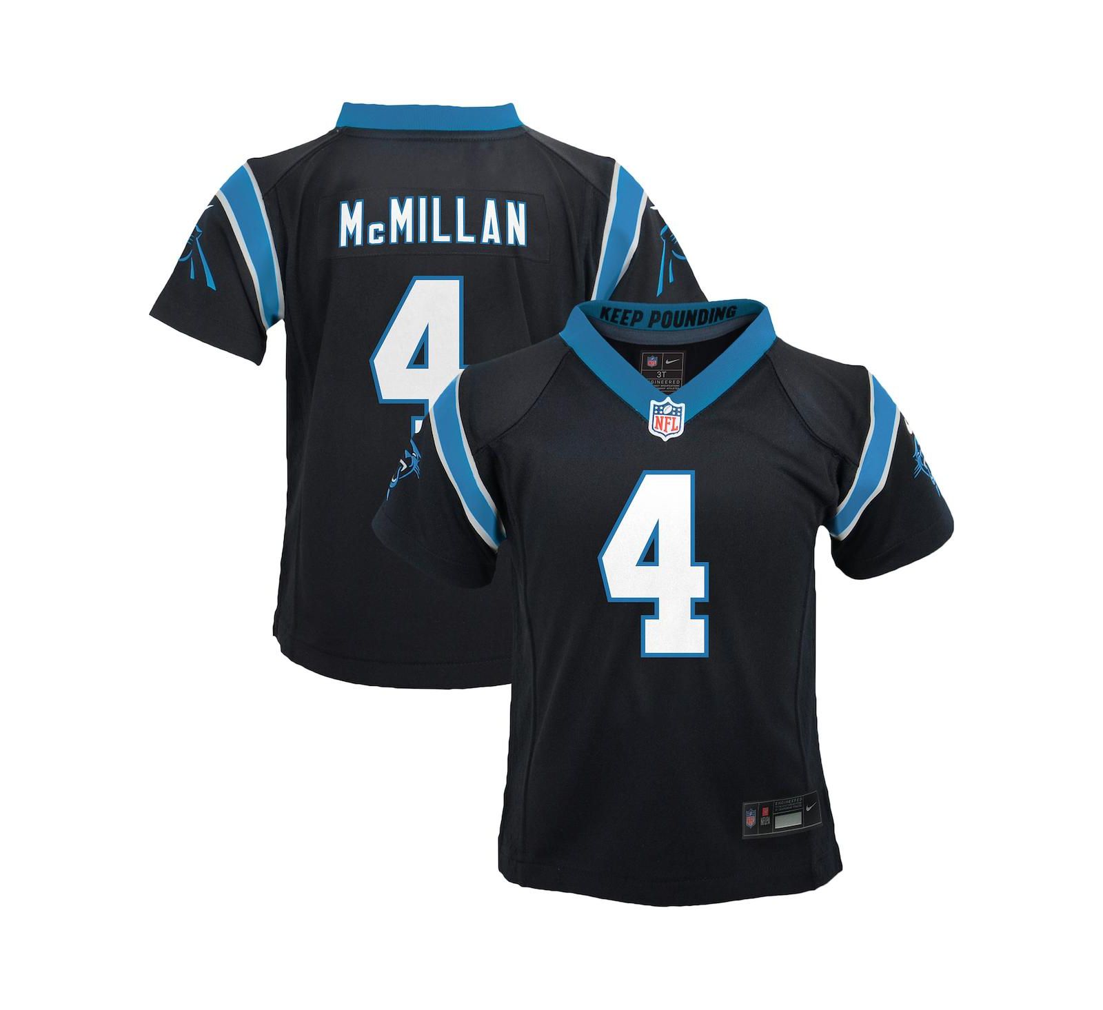 Детская джерси Nike Tetairoa McMillan Black Carolina Panthers Game
