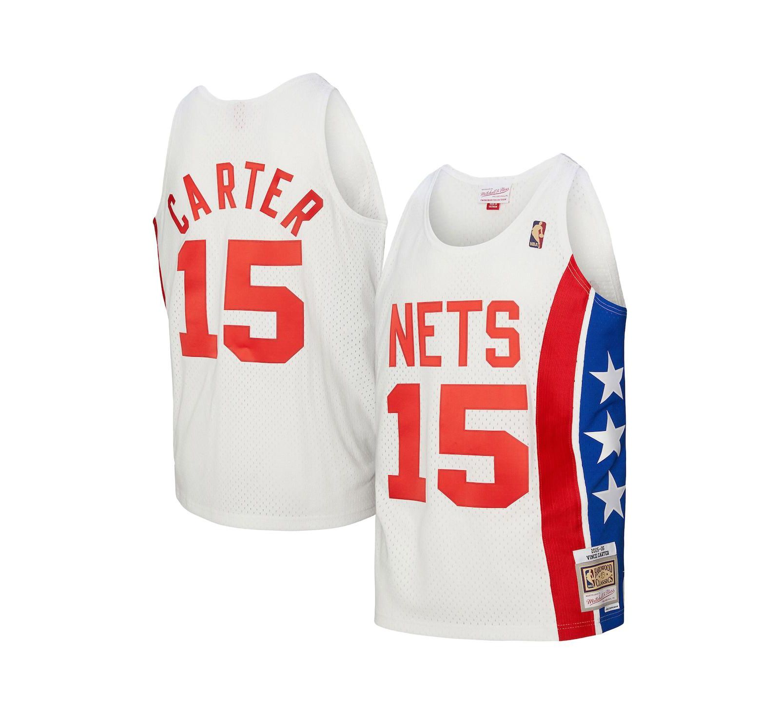 Mitchell & Ness Men's Vince Carter White New Jersey Nets 2005/06 Hardwood Classics Swingman Jersey