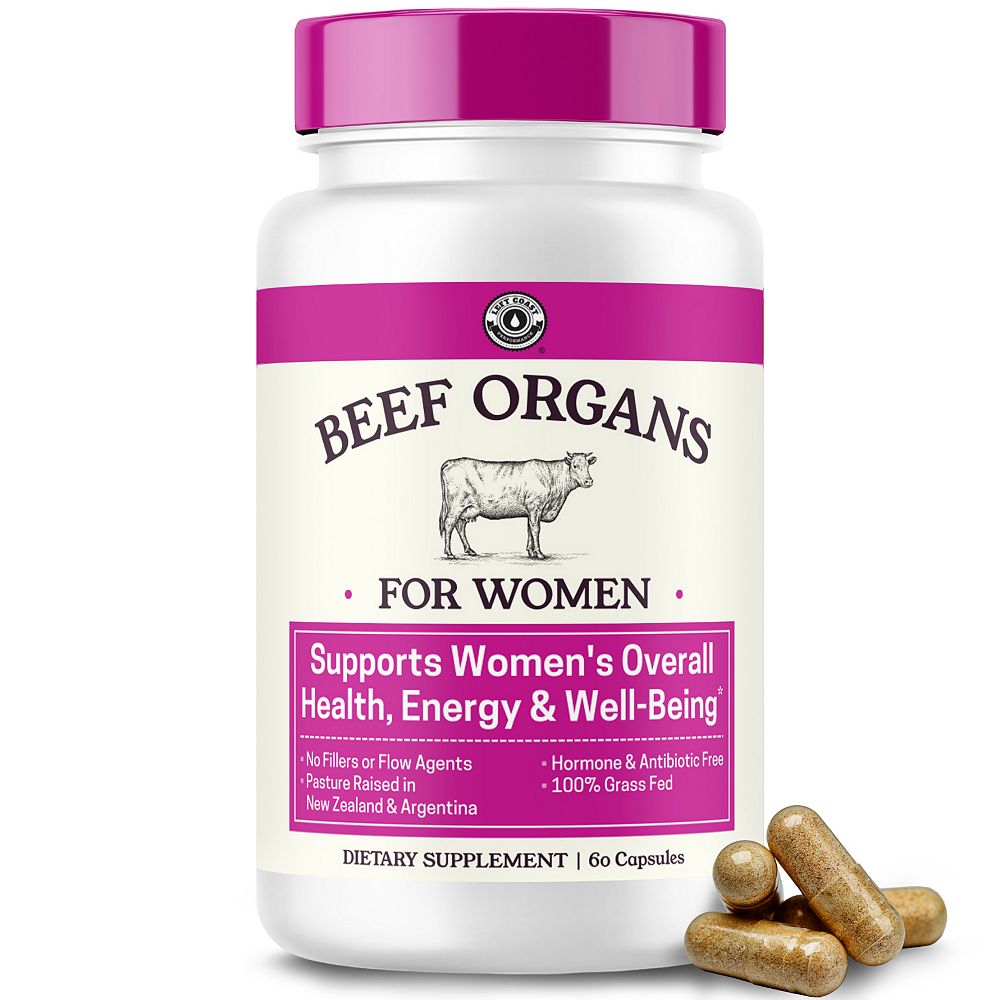 Биологически активная добавка Beef Organ Supplement для женщин с Beef Liver, Kidney, Heart & Uterus Tissue plus Gotu Kola 60ct
