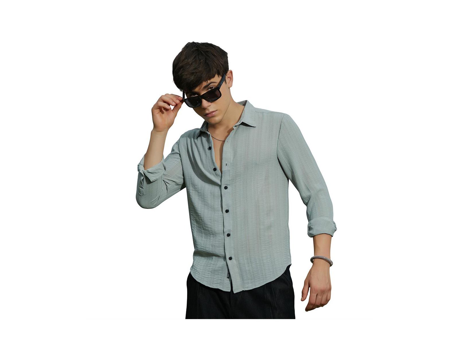 Campus Sutra мужская рубашка Cloud Grey Trough-Tactile