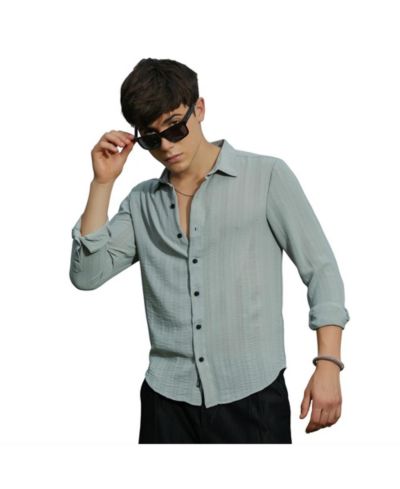 Campus Sutra мужская рубашка Cloud Grey Trough-Tactile