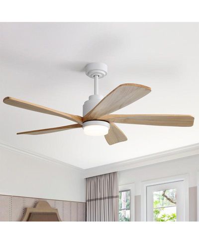 Sofucor 52-inch Modern Stylish White 5-Blade Ceiling Fan with Remote Control and Light Source
