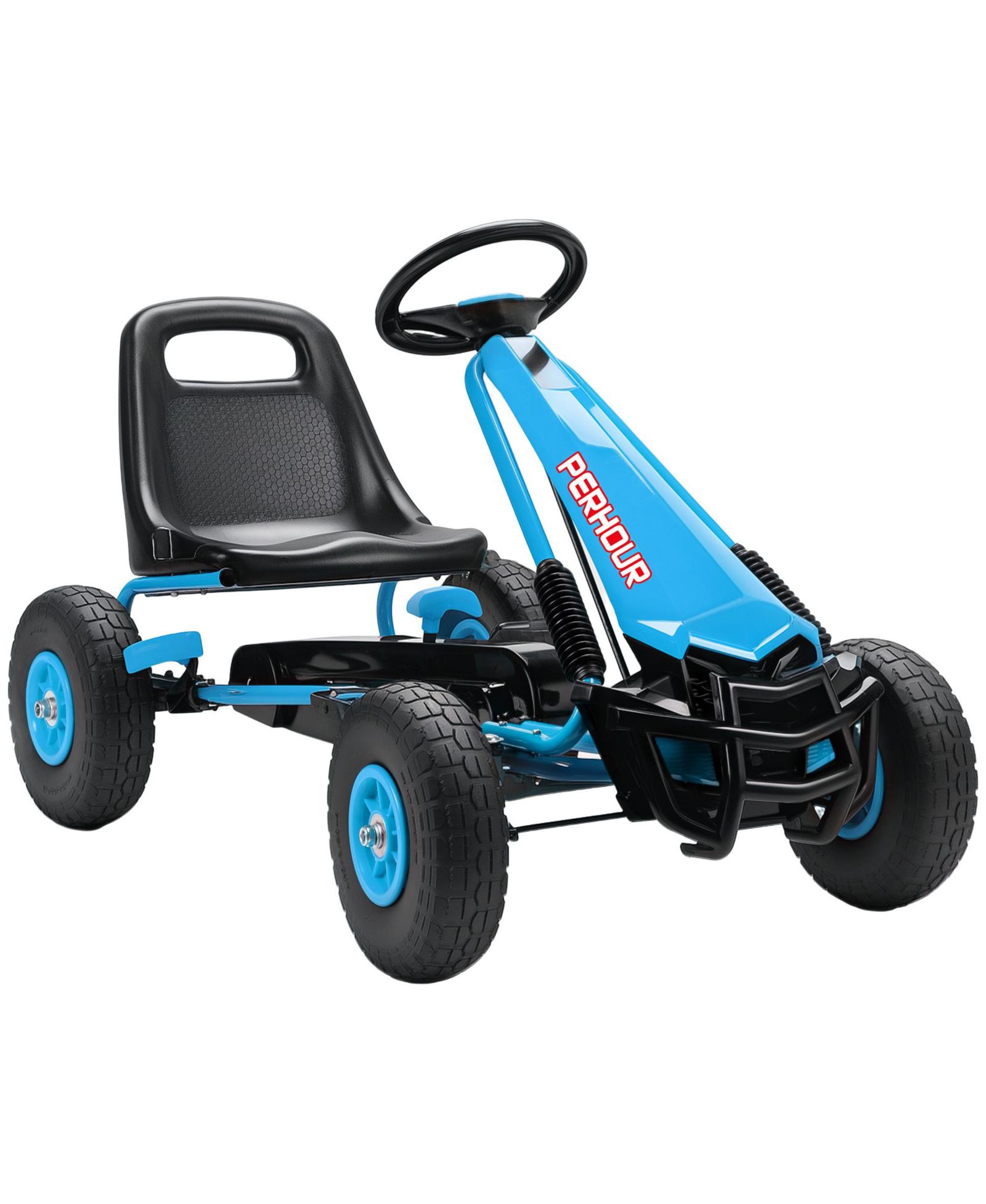 Qaba Pedal-Powered Go Kart with Adjustable Seat and Eva Tires, Ages 3-8