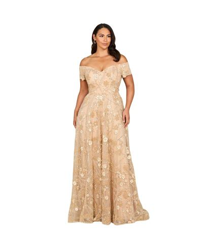 Lara Women's Off Shoulder A-Line Floral Gown