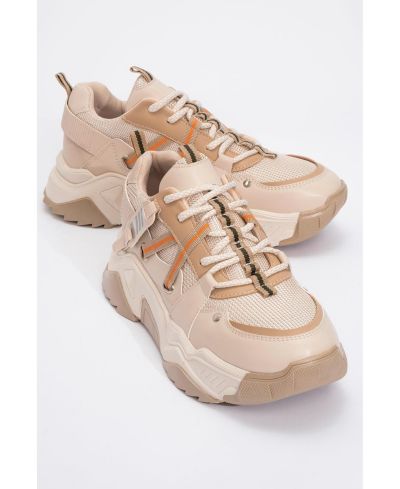 Beige faux leather