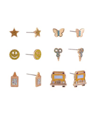 Набор серег-гвоздиков Hallmark School Theme 6pk