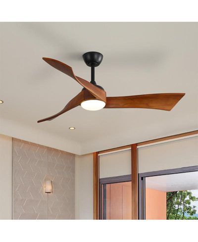 52-inch Black Modern 3 Blades Ceiling Fan Light with Remote Control Support Six Speed Ajustable