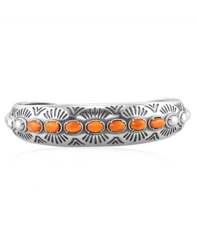 American West Jewelry Sterling Spiny Oyster Textured Cuff Bracelet