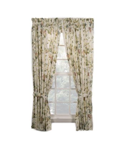 Ellis Curtain Abigail 100 Percent High Quality 2-Piece Window Rod Pocket Panel Pairs With 2 Tie Backs - 90x84" - 90" x 84" Multicolor