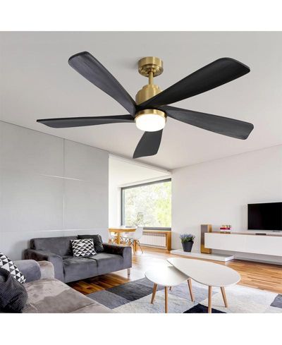 Sofucor 52-inch Modern Stylish Golden 5-Blade Ceiling Fan with Remote Control and Light Source
