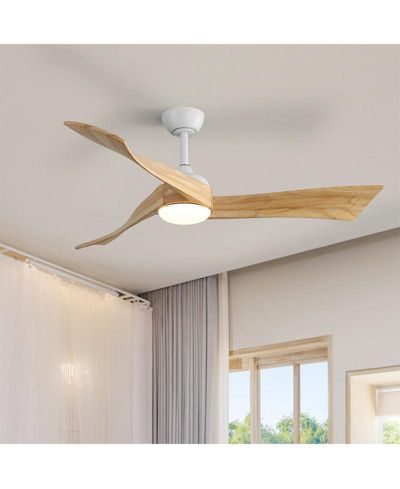 Sofucor 52-inch White Modern 3 Blades Ceiling Fan Light with Remote Control Support Six Speed Ajustable