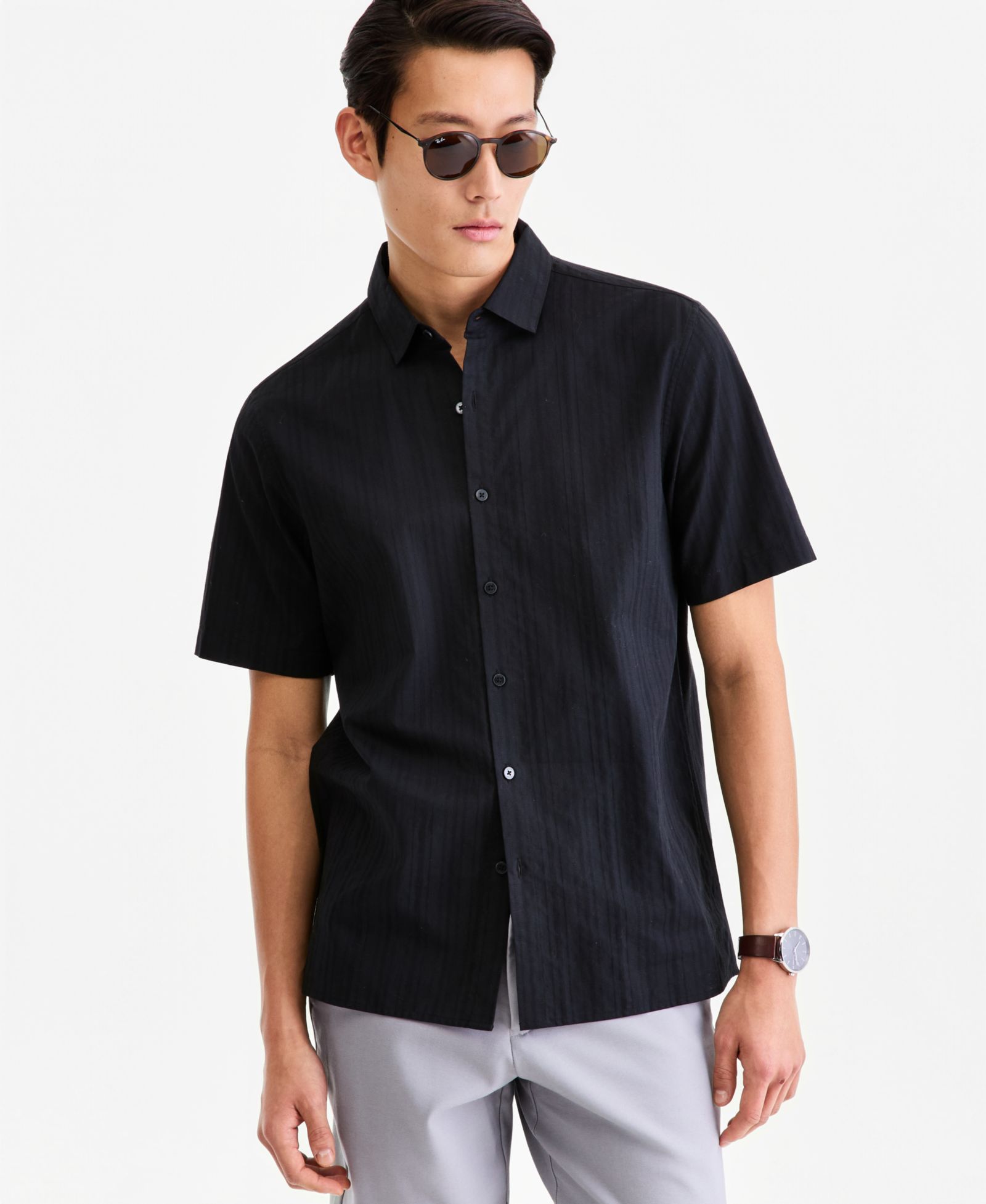 Рубашка Alfani Men's Short-Sleeve Solid Texture