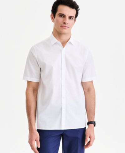 Alfani Men's Short-Sleeve Solid Texture Shirt, Macy's Exclusive