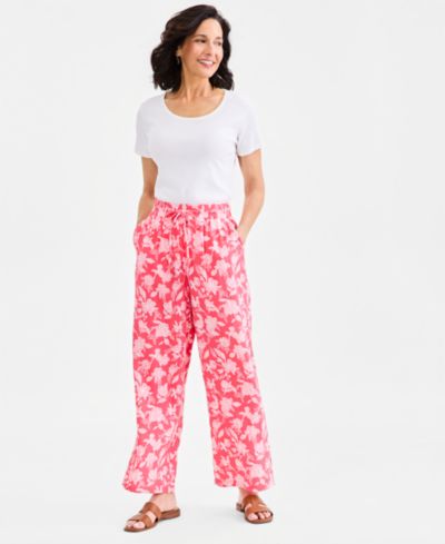Style & Co Женские хлопковые брюки Style & Co Women's Cotton Gauze Straight-Leg Pull-On